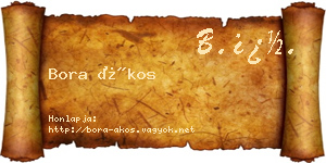 Bora Ákos névjegykártya