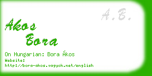 akos bora business card